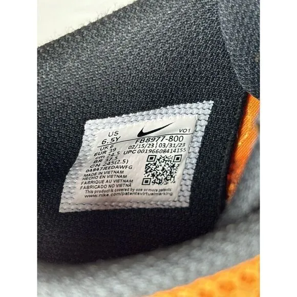 Nike Ja 1‎ Mandarin Orange Gym Sneakers FB8977-800 Youth GS Size 6.5Y / Womens 8
