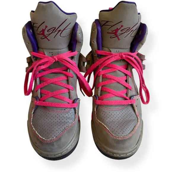 Nike Jordan Flight 45 High IP GS Pink &amp; Gray Sneakers