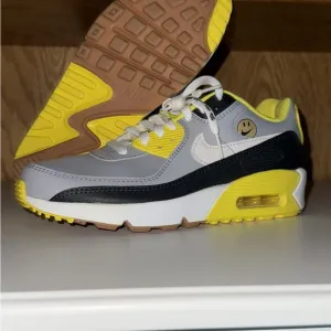 Nike Kids Air Max 90 Yellow and Gray Sneakers
