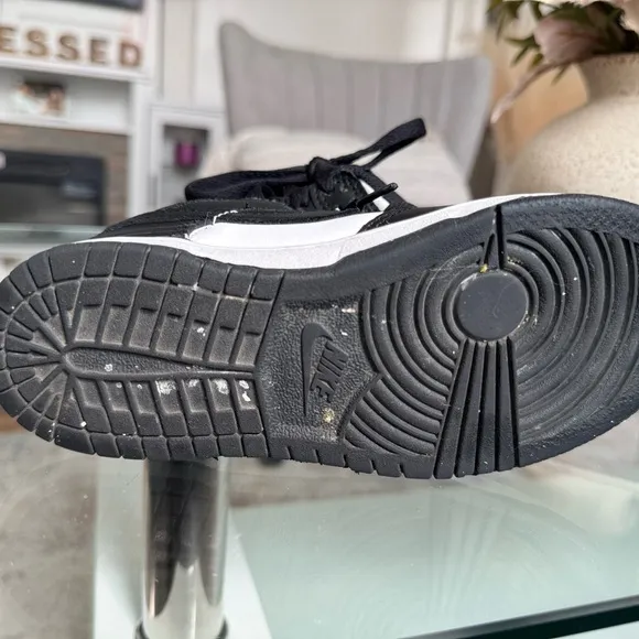 Nike Kids Black and White Sneakers, used but in good condition no box.