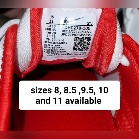 Nike Men Plus Air Max Vapormax White and Red Sneakers