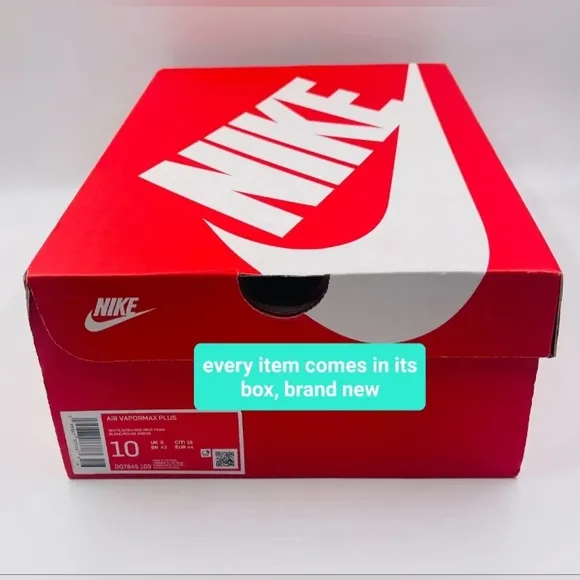 Nike Men Plus Air Max Vapormax White and Red Sneakers