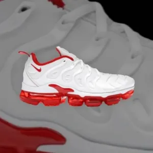 Nike Men Plus Air Max Vapormax White and Red Sneakers