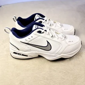 Nike Mens Sz 14 Nike Air Monarch IV White Navy Athletic Sneakers 416355-102 NWOB