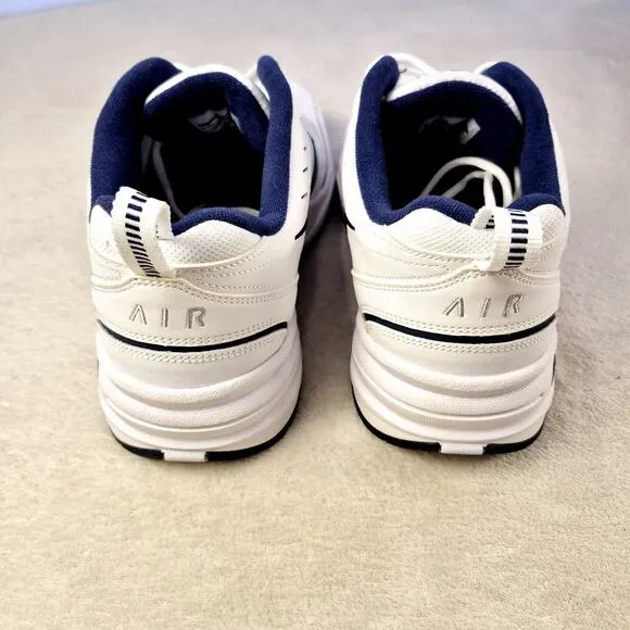 Nike Mens Sz 14 Nike Air Monarch IV White Navy Athletic Sneakers 416355-102 NWOB
