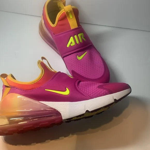 Nike Pink and Yellow Sneakers with Slip-On Design