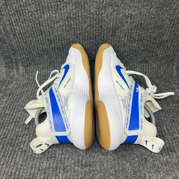 Nike React Hyperset Volleyball Shoes White Royal Blue Mens Size 8.5 / Womens 10