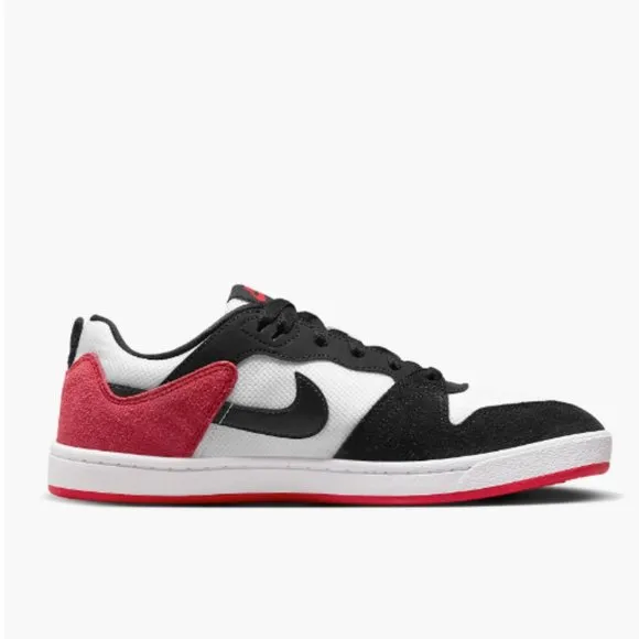 Nike SB Alleyoop Suede Low Top Mens Skate Shoes Black White Red