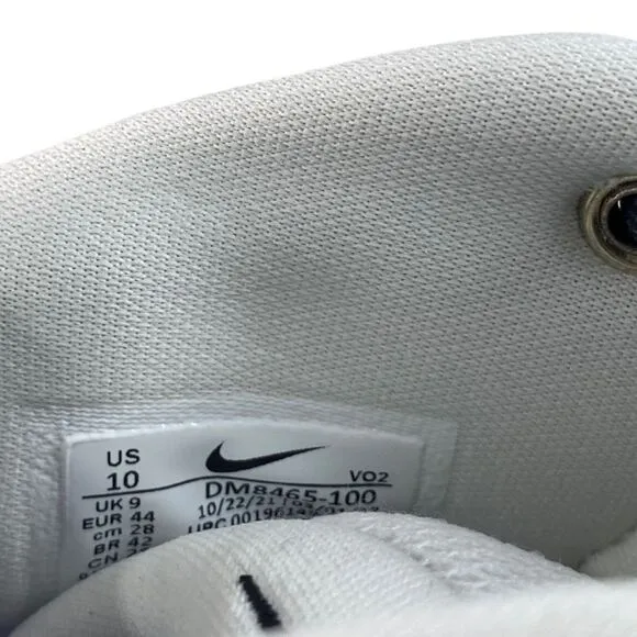 Nike Sneakers White Black Ambush Air Adjust Force Nubuck Leather Mens 10 NWT