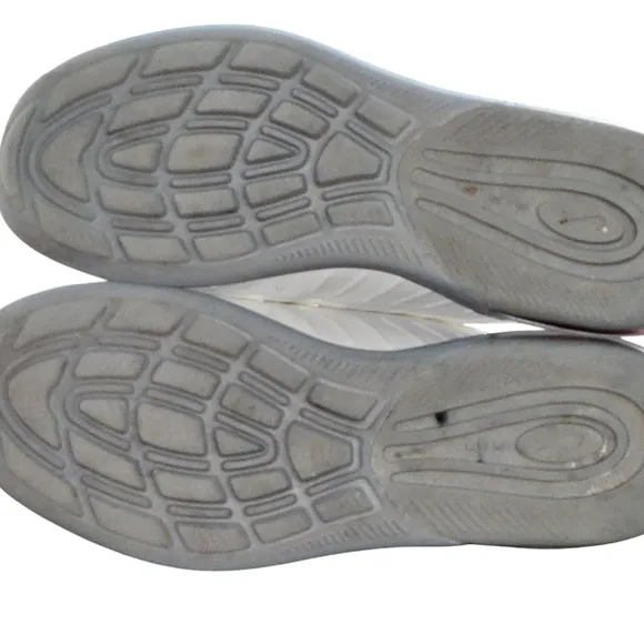 Nike White and Red Sneakers with Breathable Mesh and Cushioned Midsole