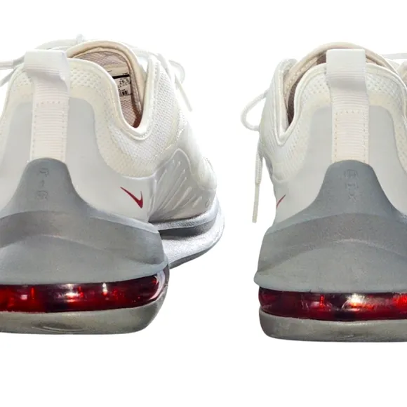 Nike White and Red Sneakers with Breathable Mesh and Cushioned Midsole