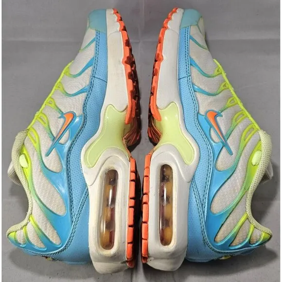 Nike Youth's TN  Air Max Plus Lime Green/White/Blue/Orange Sneakers Size 5Y