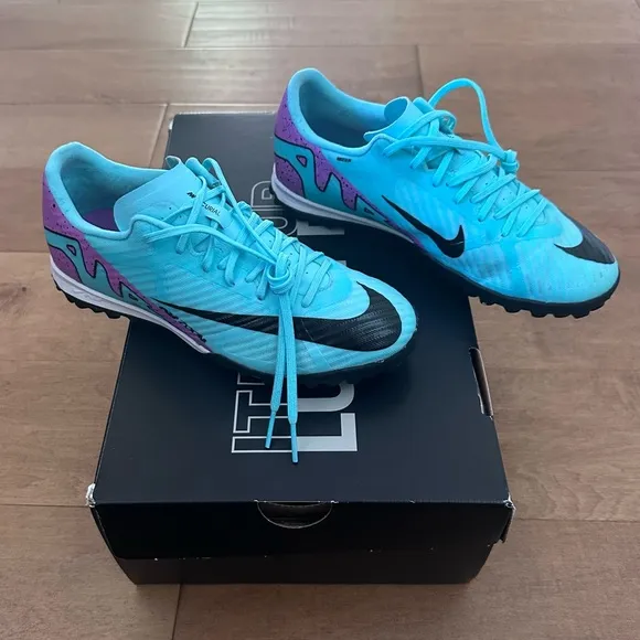 Nike Zoom Mercurial Vapor Academy 15 Turf TF Soccer Shoes / Cleats Aqua / Purple