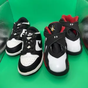 Nike/Jordan- Dunk/Jordan 8 sneakers, CLEAN, 10c size, Preowned, Both Pairs