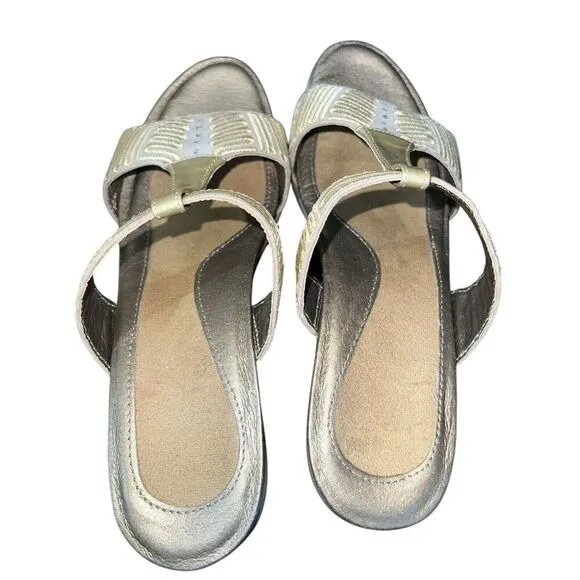 NOAT Delia Pearl Canvas Size 38 Or 7.5 Comfort Sandal Shoes