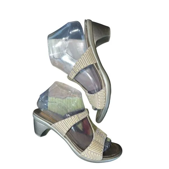 NOAT Delia Pearl Canvas Size 38 Or 7.5 Comfort Sandal Shoes