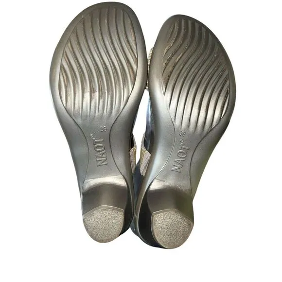 NOAT Delia Pearl Canvas Size 38 Or 7.5 Comfort Sandal Shoes
