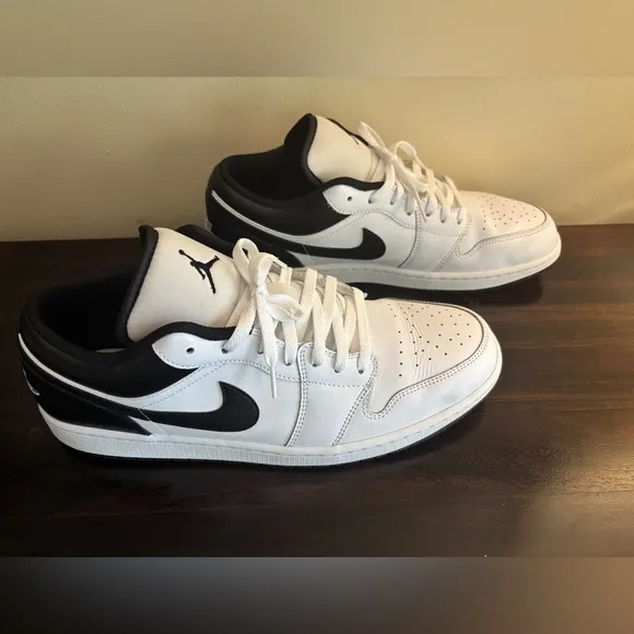 Not New (Worn Once) Jordan 1 White and Black low top