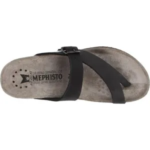 NWB Mephisto Women's Helen Black Adjustable Flat Strap Sandals Size US9 EU39
