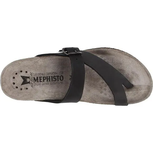 NWB Mephisto Women's Helen Black Adjustable Flat Strap Sandals Size US9 EU39