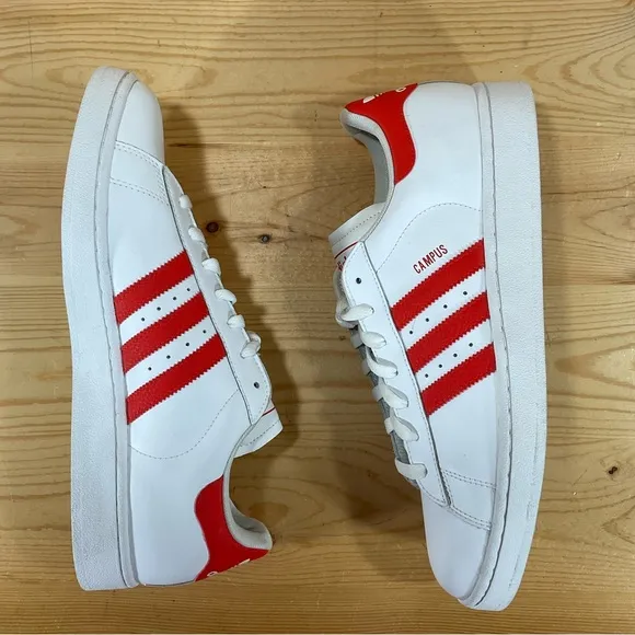 NWOB Adidas Campus II Shoes # G49419 LeatherMen’s 12 White Reddish/Orange
