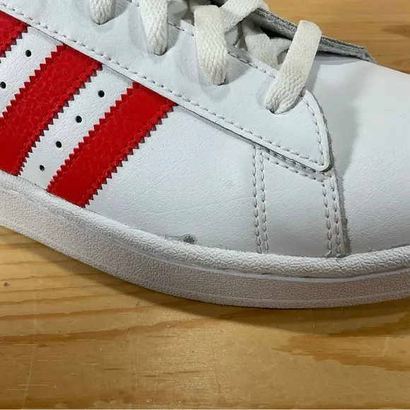 NWOB Adidas Campus II Shoes # G49419 LeatherMen’s 12 White Reddish/Orange