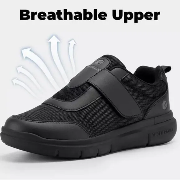 NWOB FitVille Men's EasyTop StrapEase Diabetic Shoes V4 by FitVille Size 8.5 EW