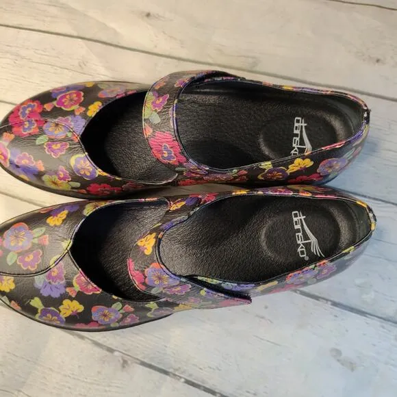 NWOT Dansko Annie - Pansy Floral Mary Jane Shoes Women's Size 42 US 11.5 - 12