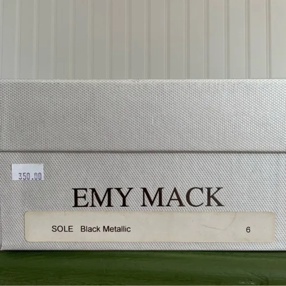 NWT Emy Mack Low Heel Shoes/Ballet Flats w Crystal Deco Black Leather *Italy*