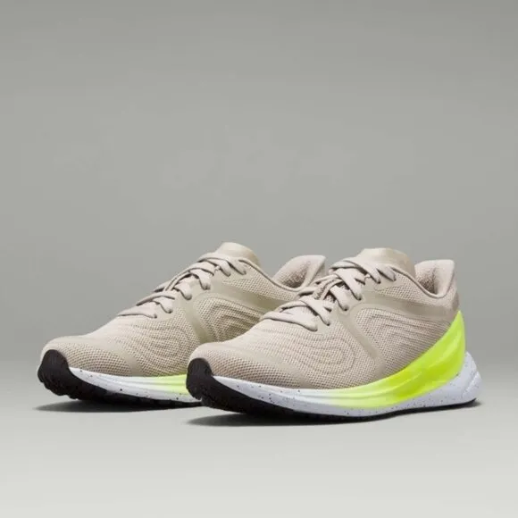 NWT Lululemon Blissfeel 2 Running Shoe Raw Linen / Highlight Yellow / Iced Laven