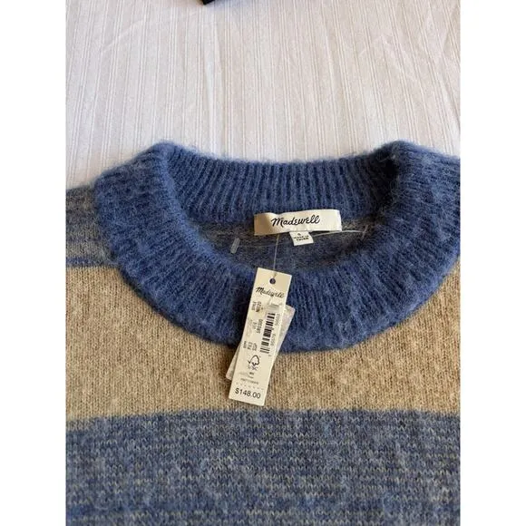 NWT Madewell Space-Dyed Wool Otis Pullover Sweater Sky Spacedye Women's Sz Small