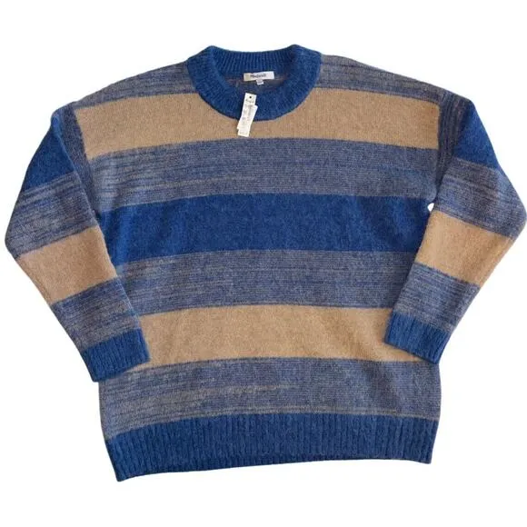 NWT Madewell Space-Dyed Wool Otis Pullover Sweater Sky Spacedye Women's Sz Small