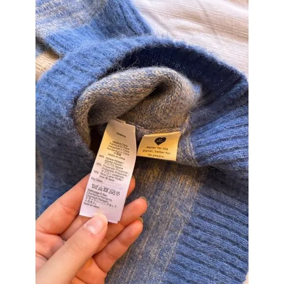 NWT Madewell Space-Dyed Wool Otis Pullover Sweater Sky Spacedye Women's Sz Small