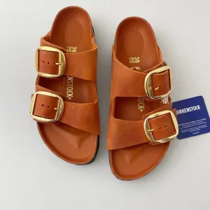 NWT *NARROW* Birkenstock Arizona Big Buckle Sandals Shoes Orange