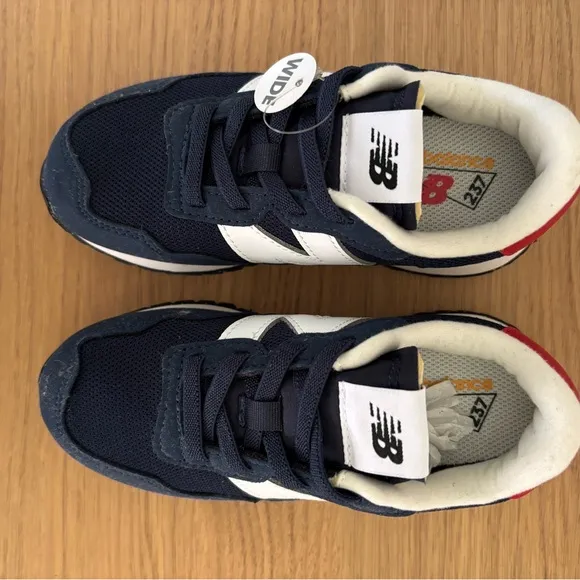 NWT New Balance 237 Kids' Navy and Red Sneakers size 12.5 Wide