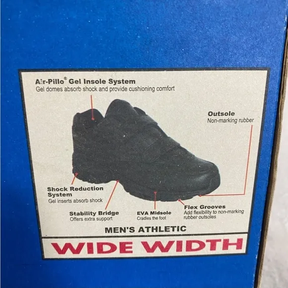 NWT New Dr. Scholl’s Mens Black Leather Velcro Air Pillo Gel Insole Sneaker 10EE