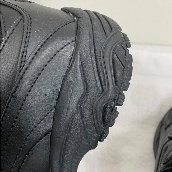 NWT New Dr. Scholl’s Mens Black Leather Velcro Air Pillo Gel Insole Sneaker 10EE
