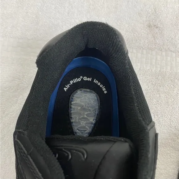 NWT New Dr. Scholl’s Mens Black Leather Velcro Air Pillo Gel Insole Sneaker 10EE