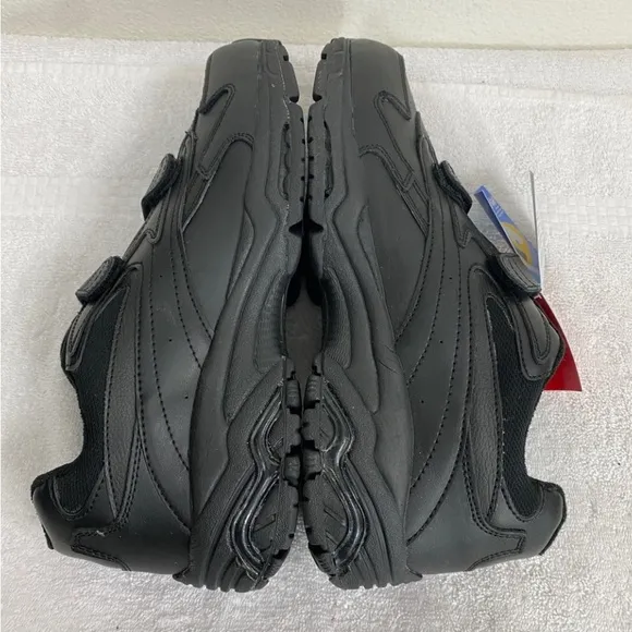 NWT New Dr. Scholl’s Mens Black Leather Velcro Air Pillo Gel Insole Sneaker 10EE