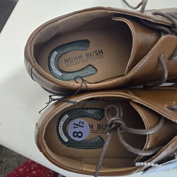 NWT‎  NUN BUSH Carmelo Cap Toe Oxfords  COMFORT GEL LEATHER Mens Size 8.5 New