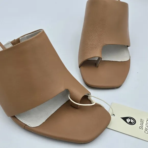NWT Sanctuary Brave toe loop flared block heel sandals, Tan, 6.5M
