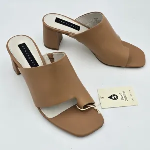 NWT Sanctuary Brave toe loop flared block heel sandals, Tan, 6.5M