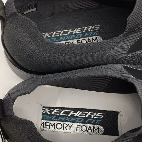 NWT Skechers Men's Stretch-Fit Slip On Memory Foam Shoes Sneakers in Grey Sz 12M