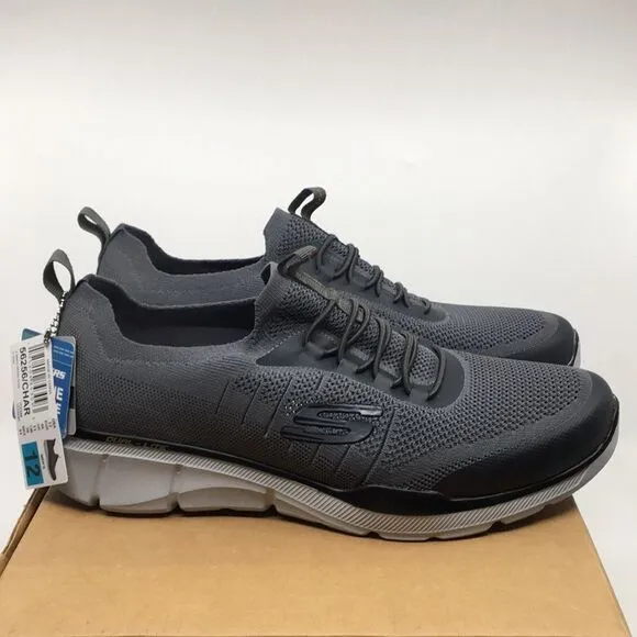 NWT Skechers Men's Stretch-Fit Slip On Memory Foam Shoes Sneakers in Grey Sz 12M