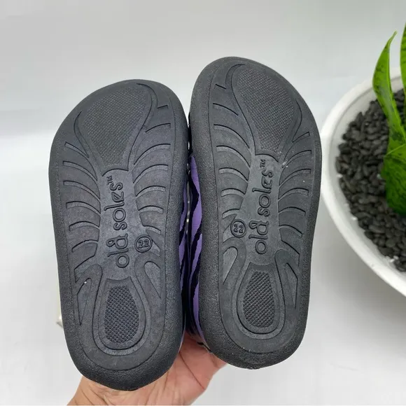 Old Soles Toddler girls Bondi high too purple zebra leather sneakers size 6