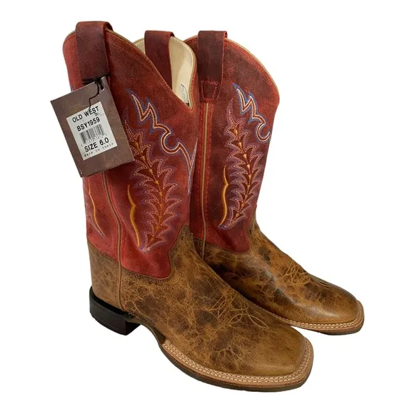 OLD WEST Red Kids Boots | Size 6 | Big Kids or Youth- Unisex