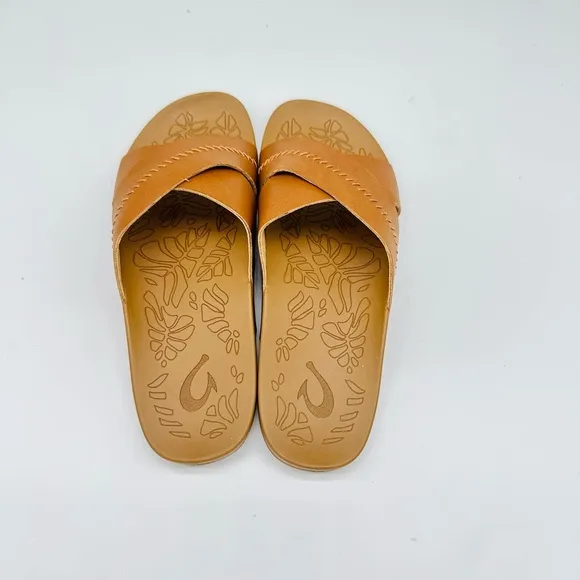 OluKai  Kipea  Olu  Brown Slide Sandals