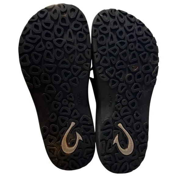Olukai Ohana black water friendly High Arch COMFORT sandals / flip flops Men's 9