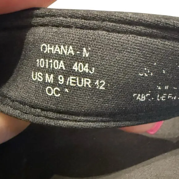 Olukai Ohana black water friendly High Arch COMFORT sandals / flip flops Men's 9