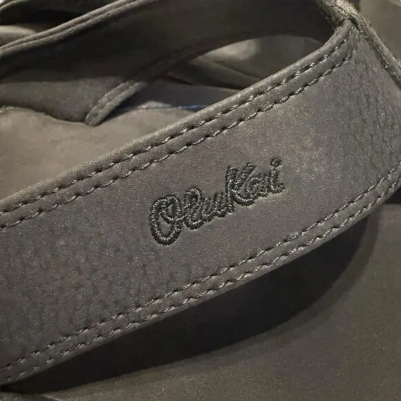 Olukai Ohana black water friendly High Arch COMFORT sandals / flip flops Men's 9